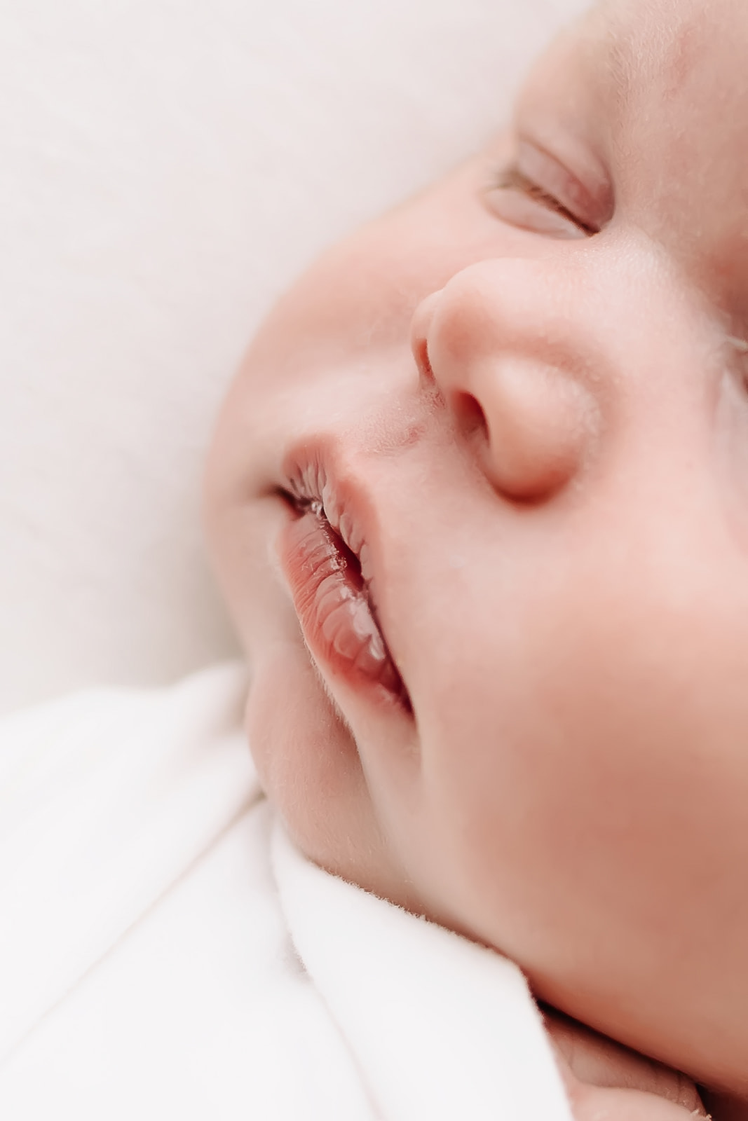 Details of a newborn baby face