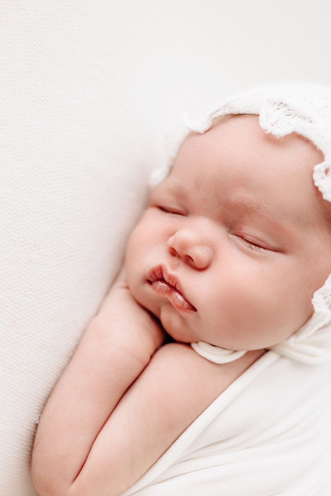 Details of a sleeping newborn baby St Louis Midwife
