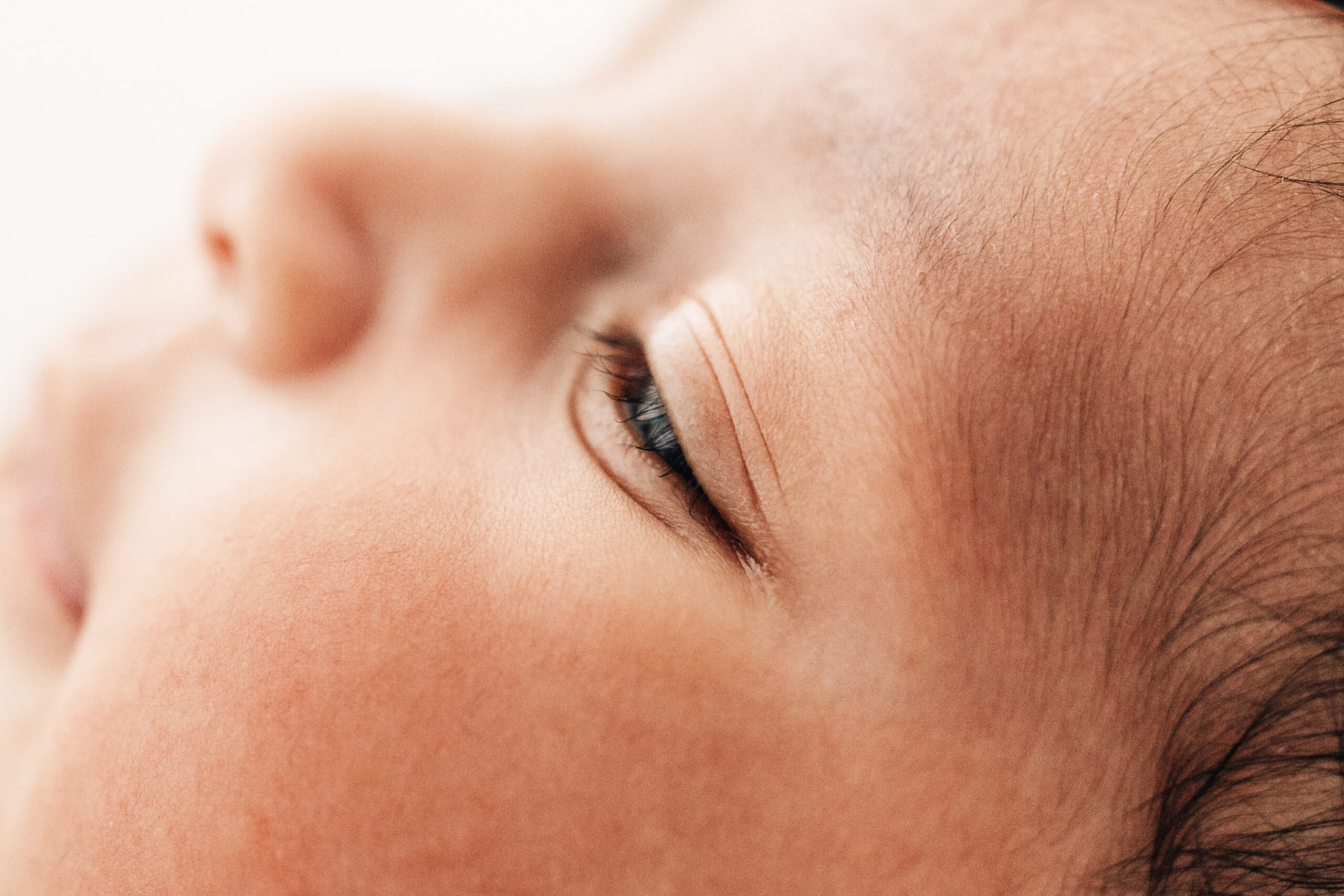 close up of baby eye lashes